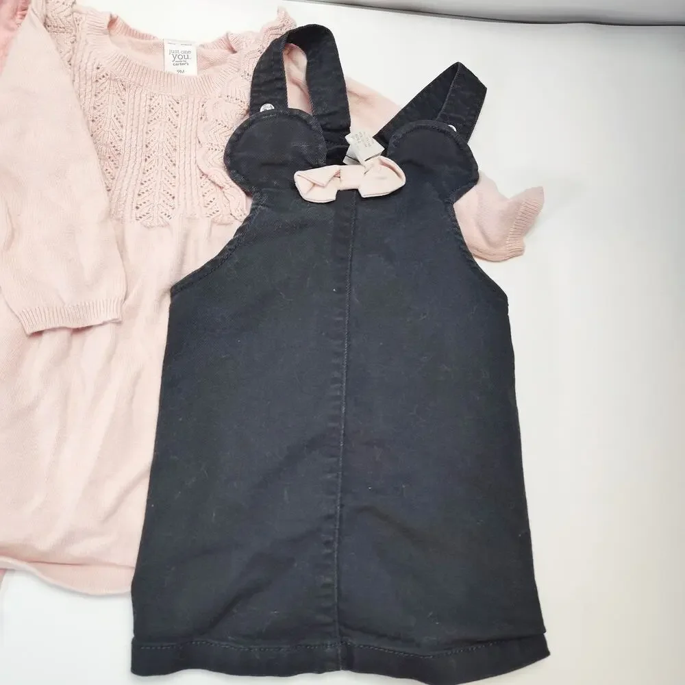 Baby Girl 6–9M Clothing Bundle Carter’s & H&M Disney Pink Layered Set